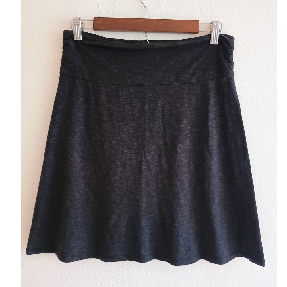 Horny Toad Charcoal Gray A-Line Mini Skirt S Organic Cotton Blend Knit Travel